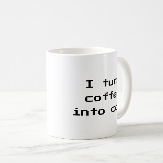 Je Transforme Le Café En Café De Code Mug (Devant droit)