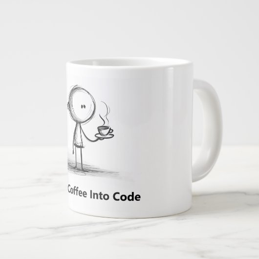 Je Transforme Le Café En Code. Drôle mug pour lui  (Devant droit)