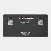 Je travaille dur - Photo de chat personnalisée (Recto)