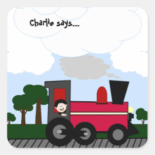 Je trein aanpassen vierkante sticker