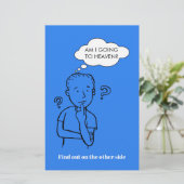 Je Vais Au Paradis Quiz Bible Tract Flyer (Debout devant)