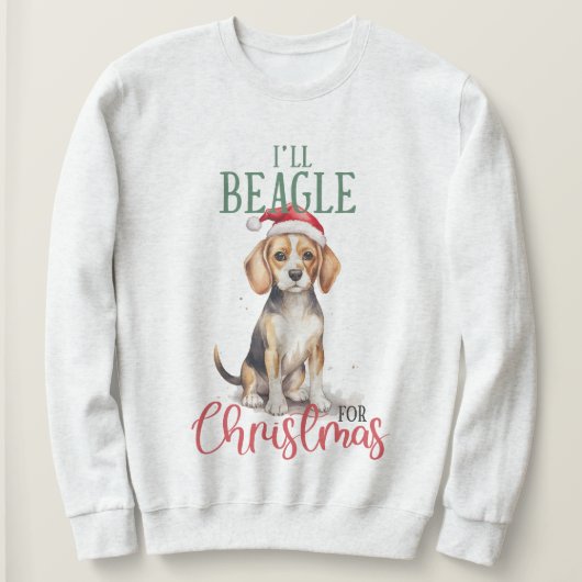 Je vais Beagle pour Noël Pet Sweatshirt (Design devant)