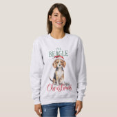Je vais Beagle pour Noël Pet Sweatshirt (Devant entier)