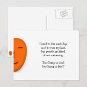 Je vais mourir - Envoyer un sourire - Carte postal (Devant / Derrière)