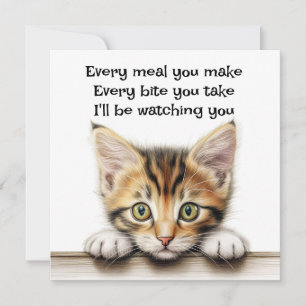 Je vais vous surveiller Carte de chat drôle