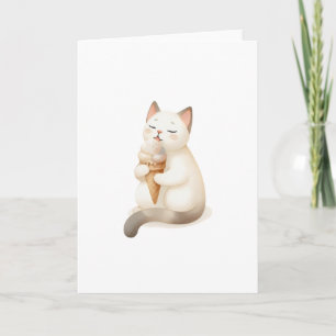 Je verdient een Sweet Moment Cat met Ice Cream Con Kaart