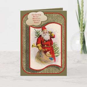 Je vérifie ma carte de Noël vintage de liste