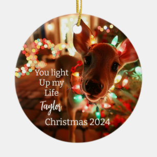 Je verlicht mijn leven Herten gepersonaliseerd Orn Keramisch Ornament