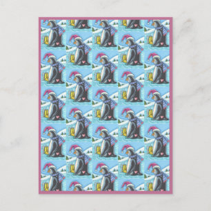 JE VERMIST, LANG HARTPENGUIN WIT-HOLIDAY BRIEFKAART