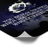 Je verraadt jezelf - Dark Roos Quote over verraad Poster (Hoek)