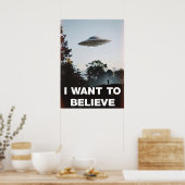 Je veux croire Affiche Rétro UFO (Cuisine)