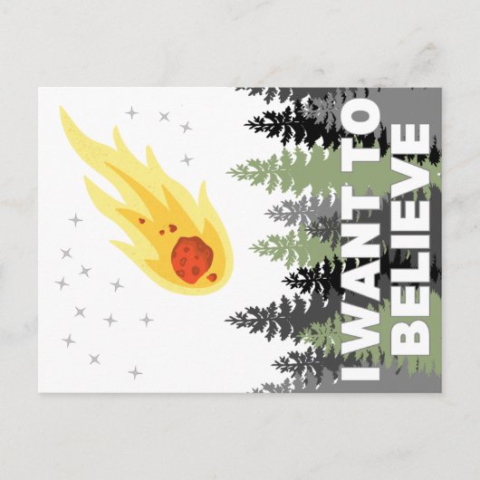 Je veux croire carte postale Asteroid (Devant)