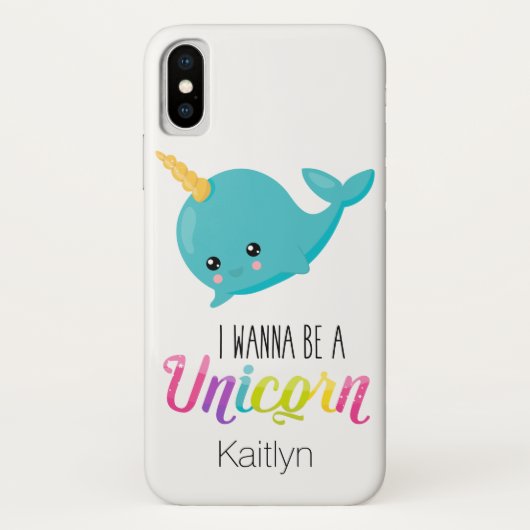 Je veux être un Coque Unicorn-Mate iPhone X Coque (Dos)