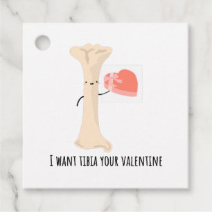 Je veux que tibia votre valentine - étiquette cade