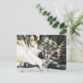 "Je veux tenir ta paille" Cat Art carte postale (Debout devant)