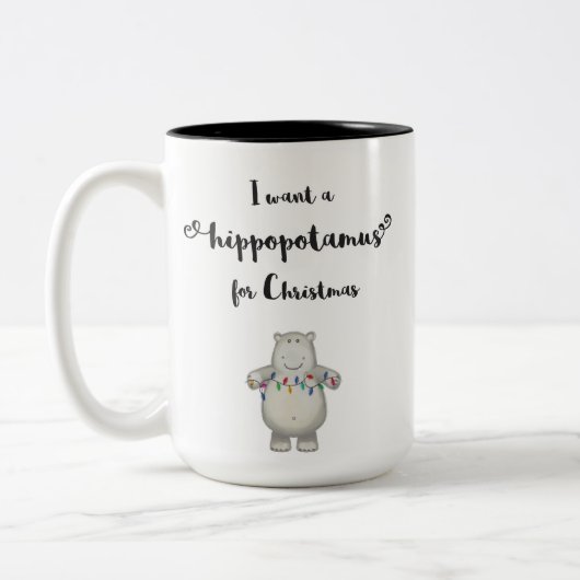 Je veux un hippopotame pour Noël - tasse (Gauche)