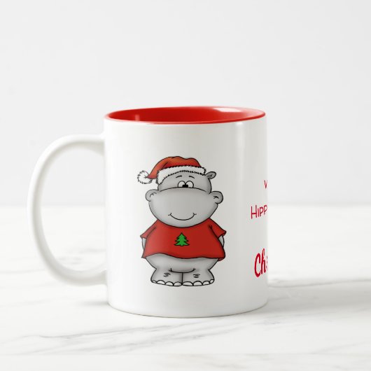 Je veux un hippopotame pour Noël - tasse mignonne (Gauche)