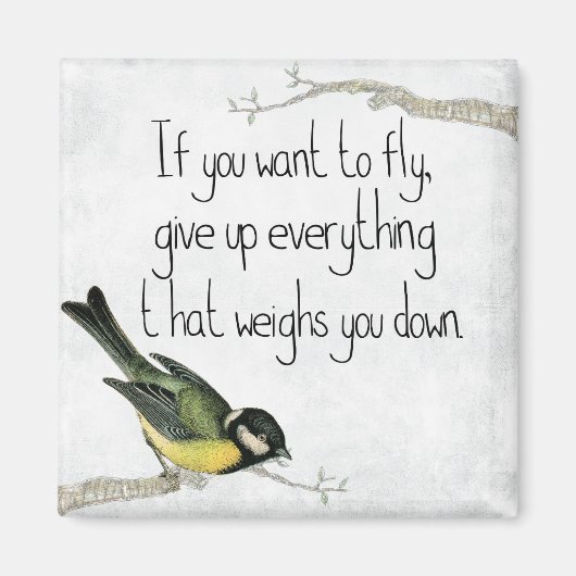 Je Veux Voler 2 Pouces Carré Magnet (Devant)