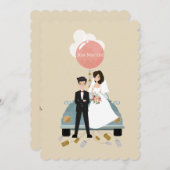 Je viens de me marier carte de faire-part de maria (Devant / Derrière)