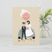 Je viens de me marier carte de faire-part de maria (Debout devant)