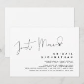 Je viens de me marier, carte d'invitation pour une (Devant / Derrière)