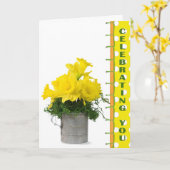 Je vieren kaart (Gele Bloem)