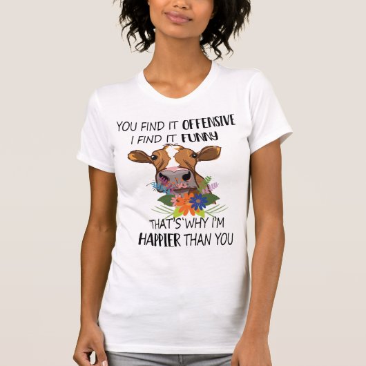je vindt het beledigend dat ik het grappig vind ,  t-shirt (Voorkant)