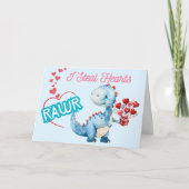 Je Vole Les Coeurs ! Carte Saint Dinosaur Saint Va (Devant)