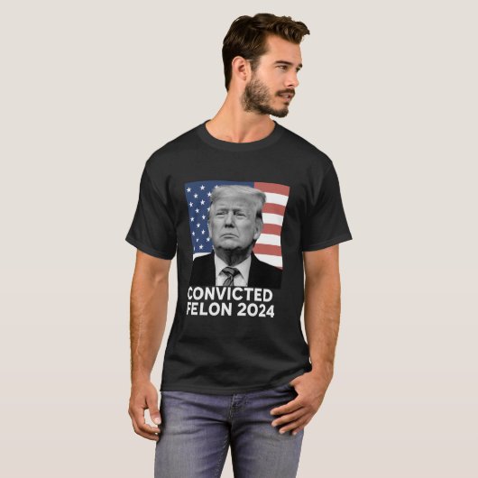 Je vote la T-shirt Felon Trump 2024 condamnée (Devant entier)