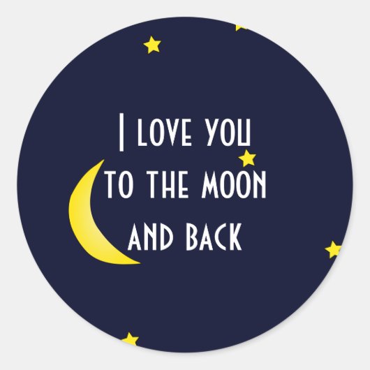 JE VOUS AIME À LA LUNE ET À L'ARRIÈRE Stickers Éti (Devant)