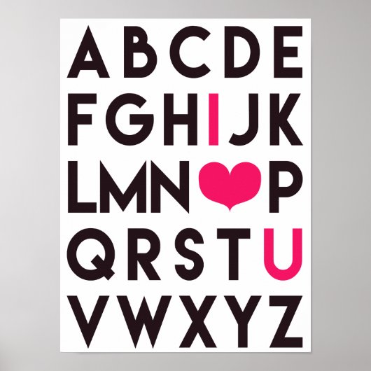 Je VOUS AIME - Belle affiche Alphabet (Devant)