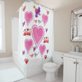 je vous aime coeur valentines jour douche rideau (En situation)