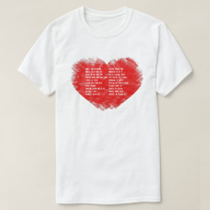 Je vous aime dans 20 langues T-shirt