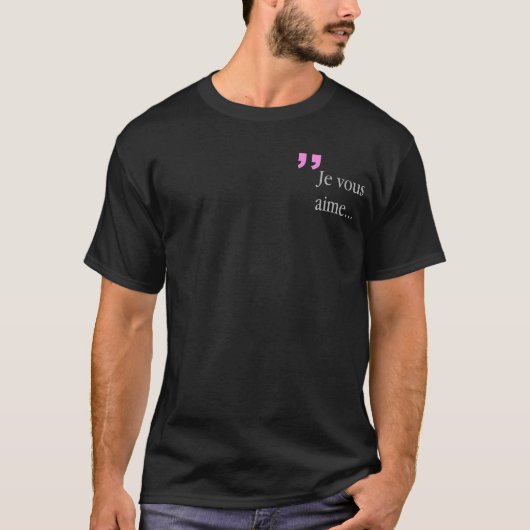 JE VOUS AIME en T-shirt noir français (Devant)