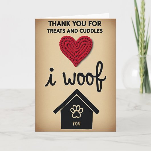 Je Vous Aime Merci Carte Chien (Devant)