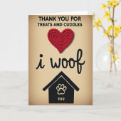 Je Vous Aime Merci Carte Chien (Fleur jaune)