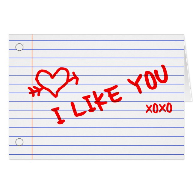 je vous aime : papier carnet (Devant horizontal)