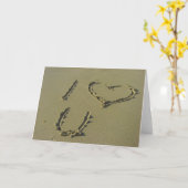 Je vous aime - plage sable écriture Carte de voeux (Fleur jaune)