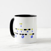 JE VOUS AIME tasse de code Morse (Devant gauche)