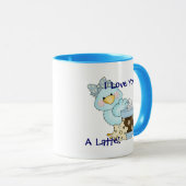 JE VOUS AIME UN LATTE Blue Bird Winter Coffee Mug (Devant droit)