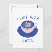 Je vous aime une carte de café en latte (Devant / Derrière)