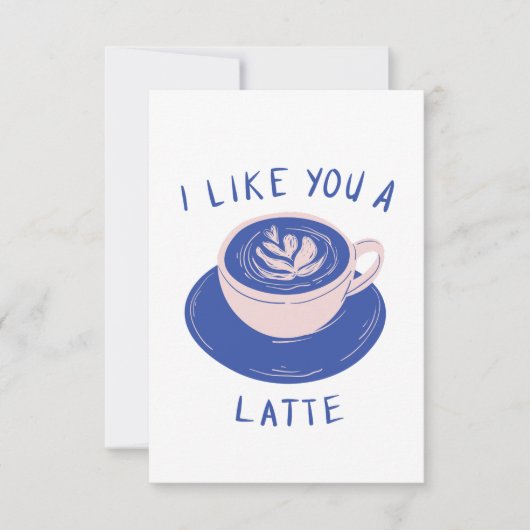 Je vous aime une carte de café en latte (Devant)