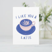Je vous aime une carte de café en latte (Debout devant)