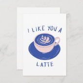 Je vous aime une carte de café en latte (Devant / Derrière)