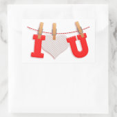 Je Vous Coeur Sticker Rectangulaire (Sac)