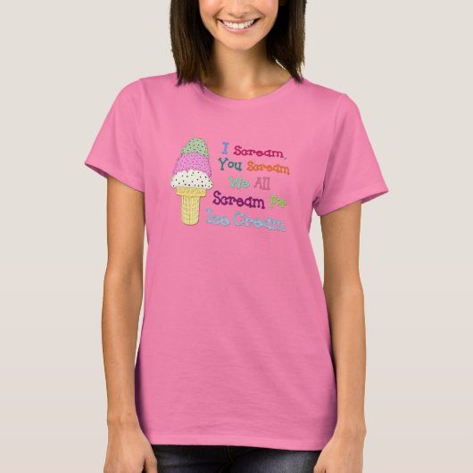 Je vous hurle Ice Cream Ladies Basic T-Shirt (Devant)