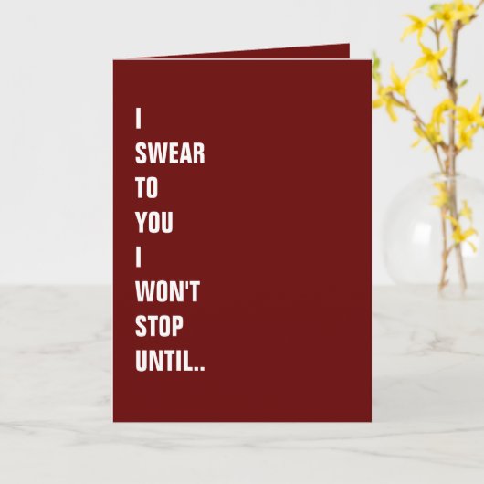 Je vous jure... Carte de Saint-Valentin drôle et c (Fleur jaune)