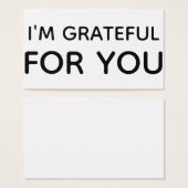 Je vous remercie pour votre carte cadeau noir blan (Devant & derrière)