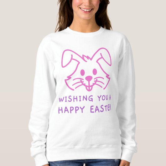 Je vous souhaite un heureux Sweatshirt lapin de Pâ (Devant)