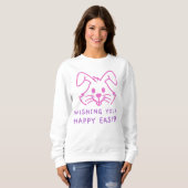Je vous souhaite un heureux Sweatshirt lapin de Pâ (Devant entier)
